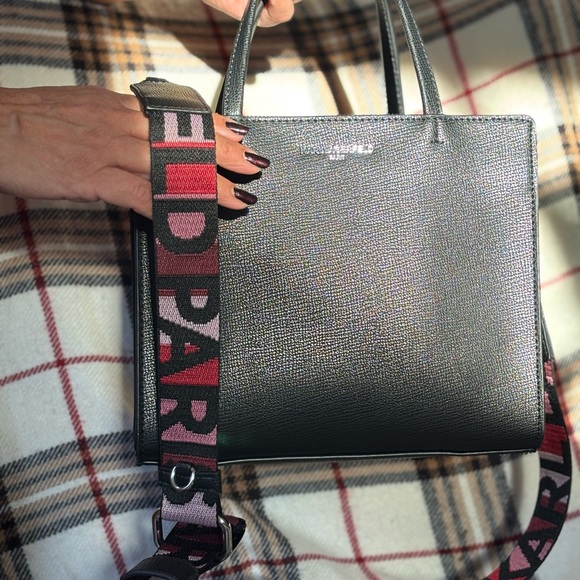 Karl Lagerfeld Handbags - Karl Lagerfeld Black Textured Satchel